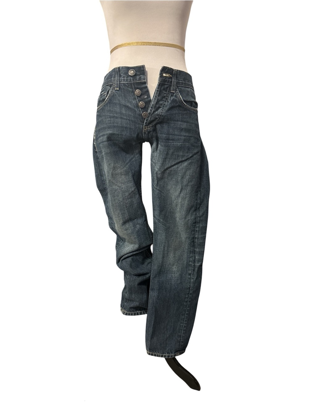 Armani Exchange Men's Relaxed Button-Fly Jeans - Dark Blue J66